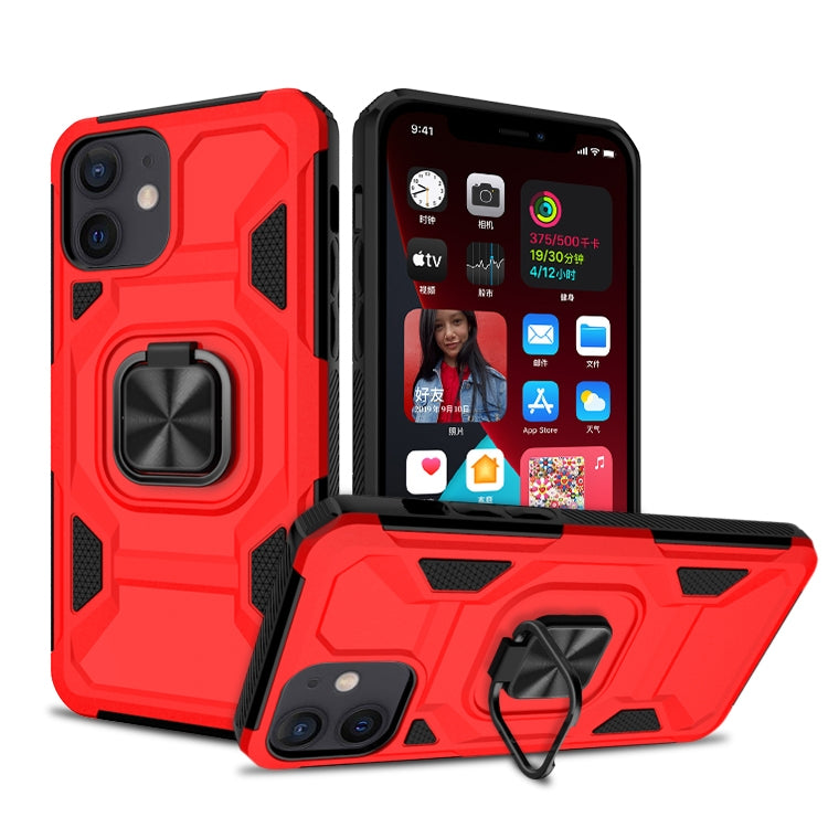 For iPhone 12 mini Knight Cool Series PC + TPU Shockproof Case with Magnetic Ring Holder