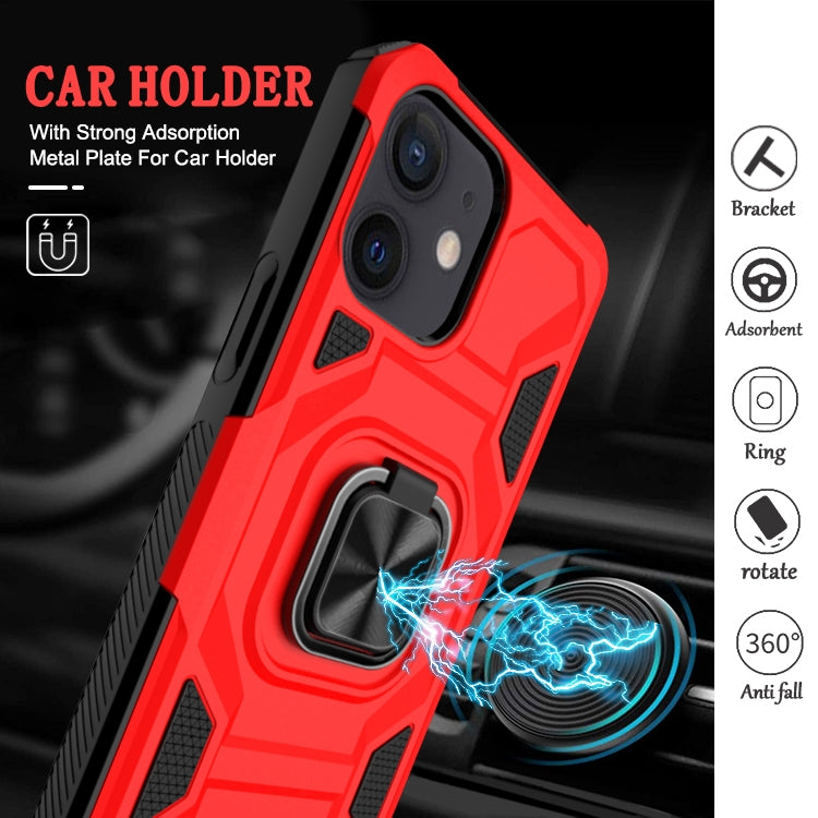 For iPhone 12 mini Knight Cool Series PC + TPU Shockproof Case with Magnetic Ring Holder