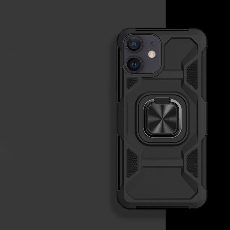 For iPhone 12 mini Knight Cool Series PC + TPU Shockproof Case with Magnetic Ring Holder