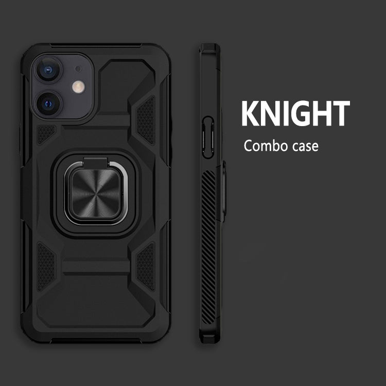 For iPhone 12 mini Knight Cool Series PC + TPU Shockproof Case with Magnetic Ring Holder
