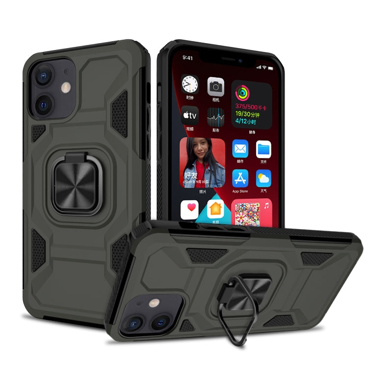 For iPhone 12 mini Knight Cool Series PC + TPU Shockproof Case with Magnetic Ring Holder
