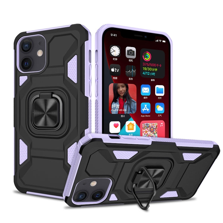 For iPhone 12 mini Knight Cool Series PC + TPU Shockproof Case with Magnetic Ring Holder