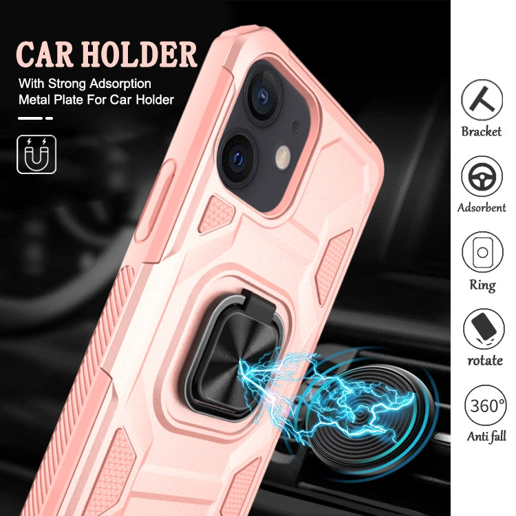 For iPhone 12 mini Knight Cool Series PC + TPU Shockproof Case with Magnetic Ring Holder