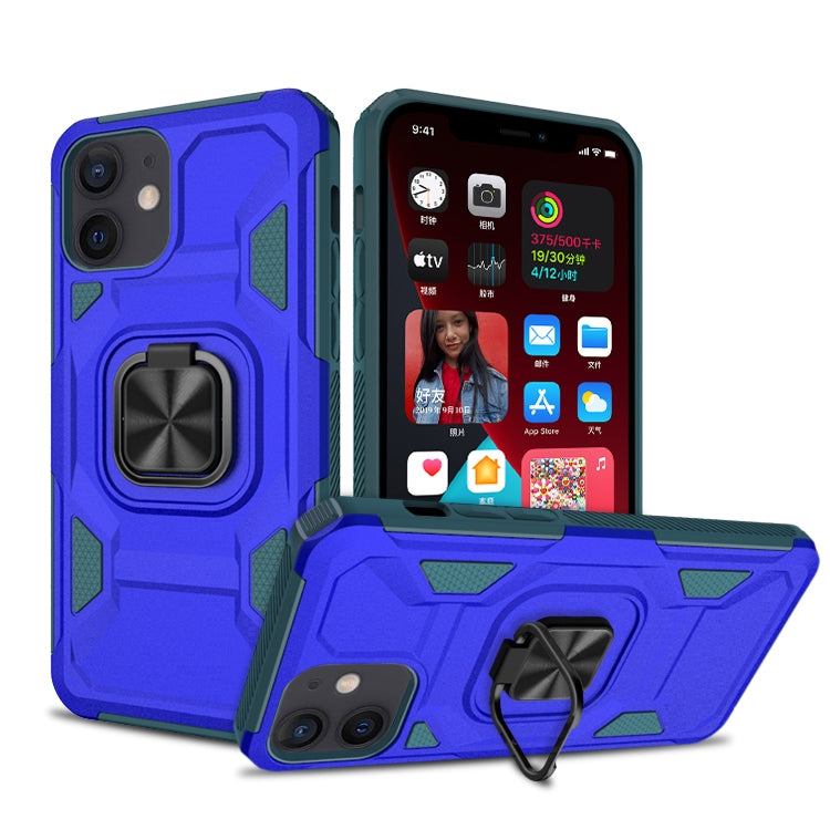 For iPhone 12 mini Knight Cool Series PC + TPU Shockproof Case with Magnetic Ring Holder