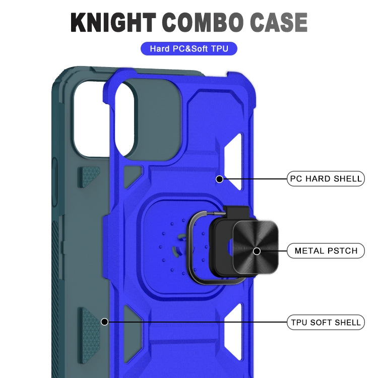 For iPhone 12 mini Knight Cool Series PC + TPU Shockproof Case with Magnetic Ring Holder