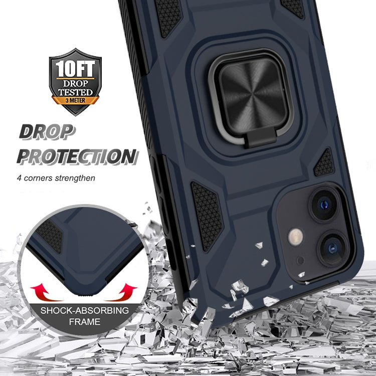 For iPhone 12 mini Knight Cool Series PC + TPU Shockproof Case with Magnetic Ring Holder