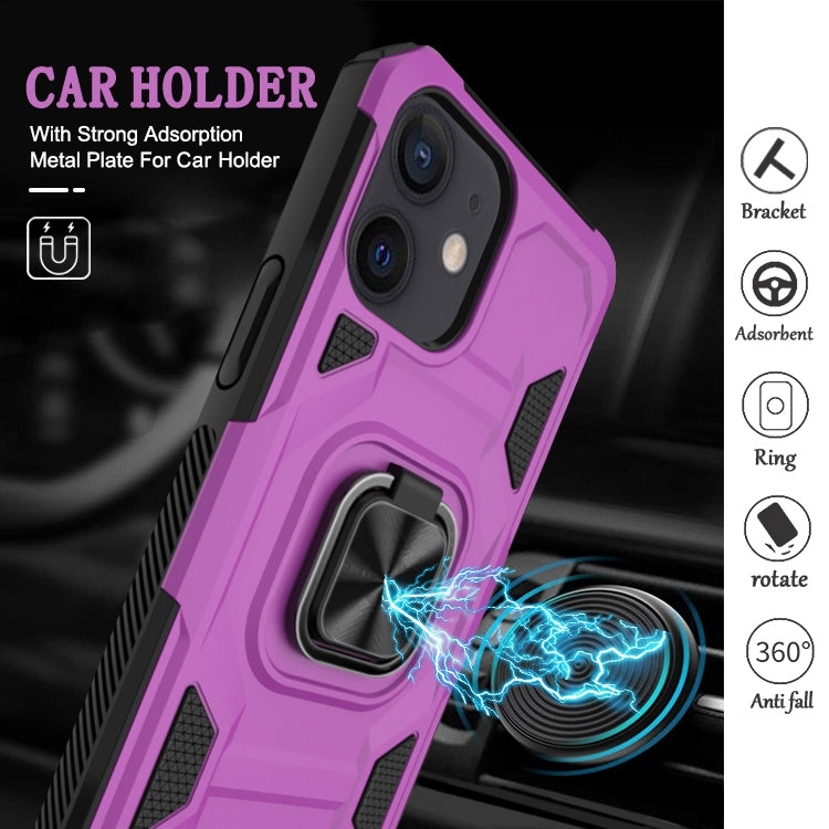 For iPhone 12 mini Knight Cool Series PC + TPU Shockproof Case with Magnetic Ring Holder