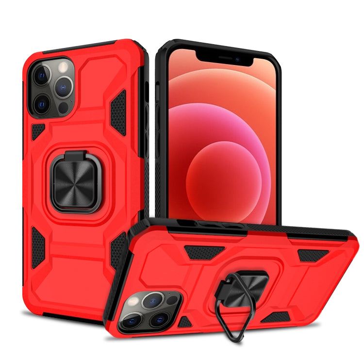 For iPhone 12 / 12 Pro Knight Cool Series PC + TPU Shockproof Case with Magnetic Ring Holder