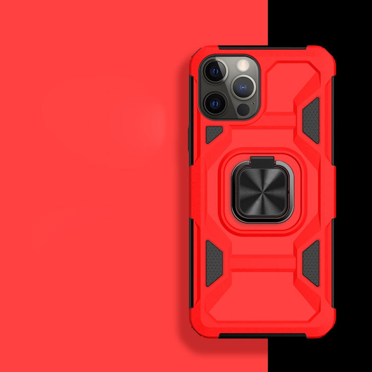 For iPhone 12 / 12 Pro Knight Cool Series PC + TPU Shockproof Case with Magnetic Ring Holder
