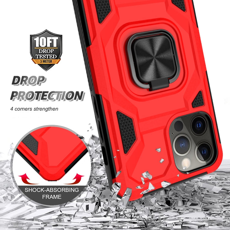 For iPhone 12 / 12 Pro Knight Cool Series PC + TPU Shockproof Case with Magnetic Ring Holder