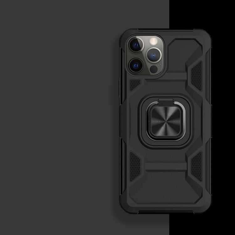 For iPhone 12 / 12 Pro Knight Cool Series PC + TPU Shockproof Case with Magnetic Ring Holder