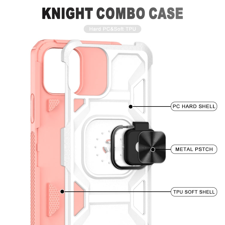 For iPhone 12 / 12 Pro Knight Cool Series PC + TPU Shockproof Case with Magnetic Ring Holder
