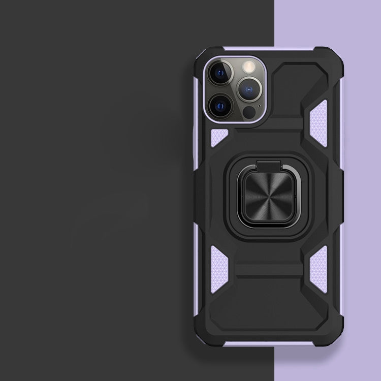 For iPhone 12 / 12 Pro Knight Cool Series PC + TPU Shockproof Case with Magnetic Ring Holder
