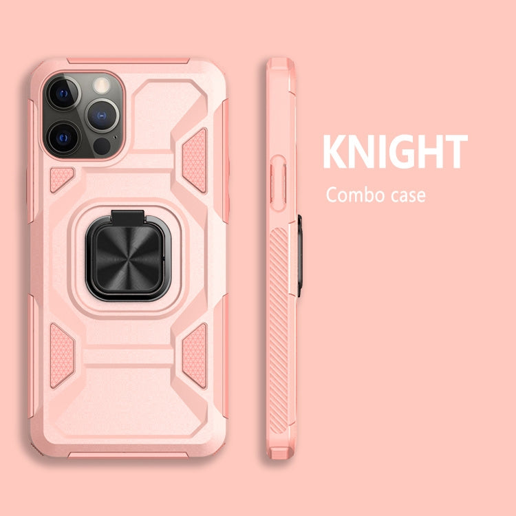 For iPhone 12 / 12 Pro Knight Cool Series PC + TPU Shockproof Case with Magnetic Ring Holder