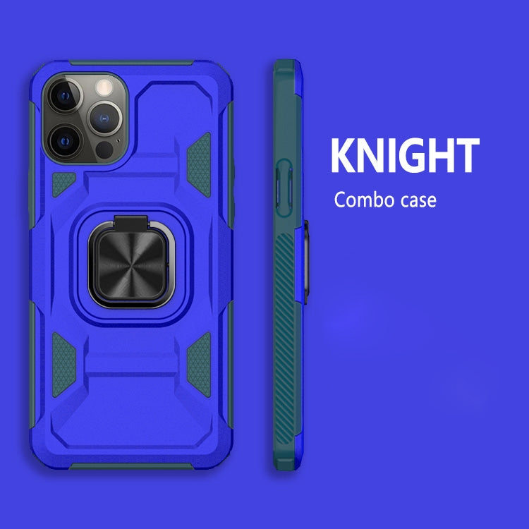 For iPhone 12 / 12 Pro Knight Cool Series PC + TPU Shockproof Case with Magnetic Ring Holder