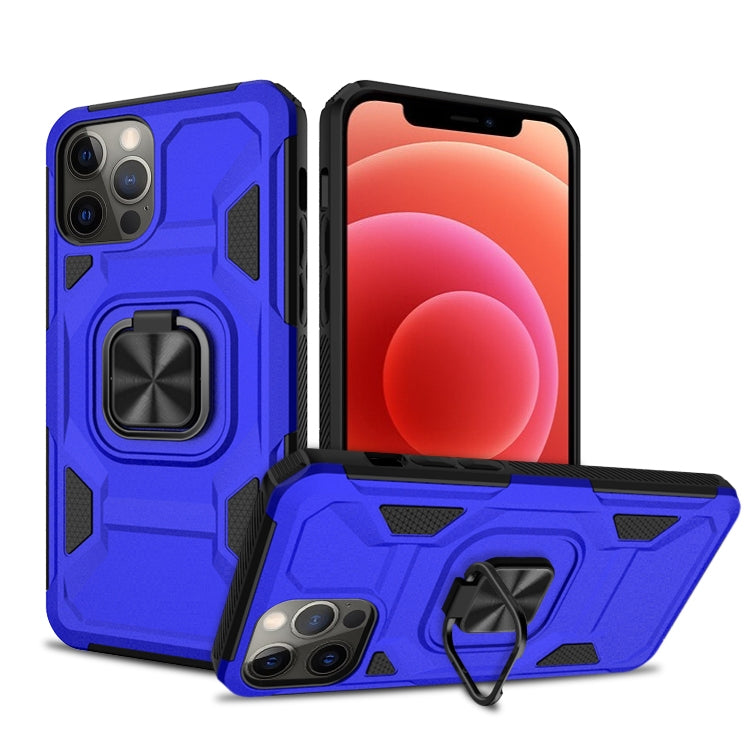 For iPhone 12 / 12 Pro Knight Cool Series PC + TPU Shockproof Case with Magnetic Ring Holder