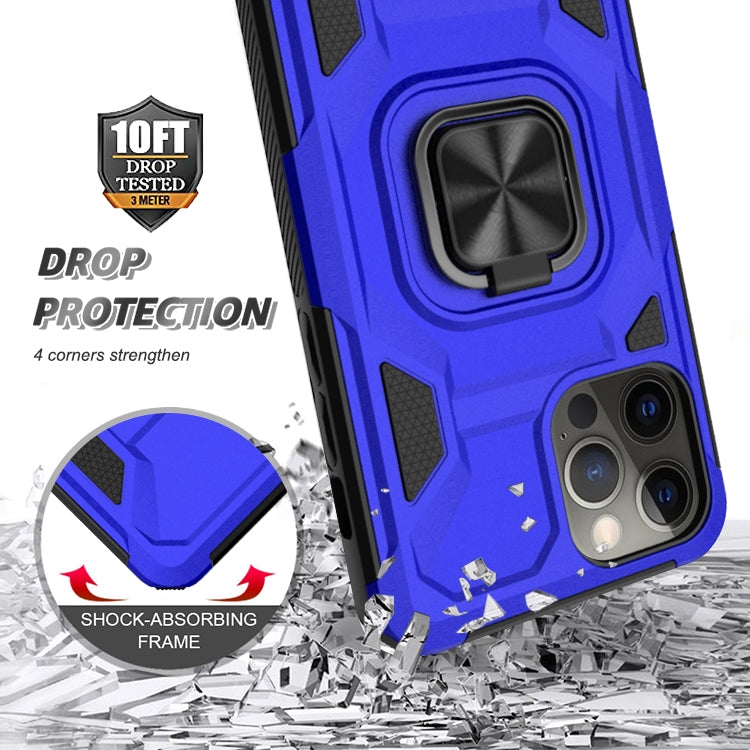 For iPhone 12 / 12 Pro Knight Cool Series PC + TPU Shockproof Case with Magnetic Ring Holder