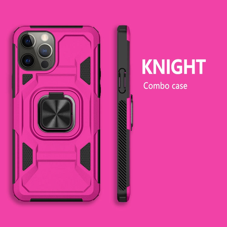For iPhone 12 / 12 Pro Knight Cool Series PC + TPU Shockproof Case with Magnetic Ring Holder