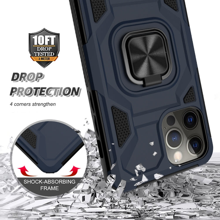 For iPhone 12 / 12 Pro Knight Cool Series PC + TPU Shockproof Case with Magnetic Ring Holder