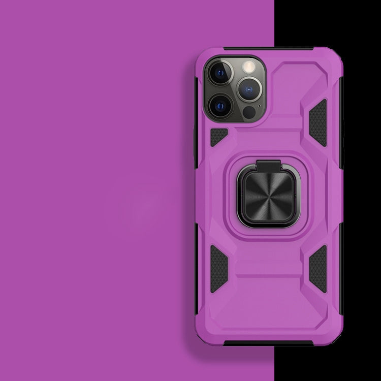 For iPhone 12 / 12 Pro Knight Cool Series PC + TPU Shockproof Case with Magnetic Ring Holder