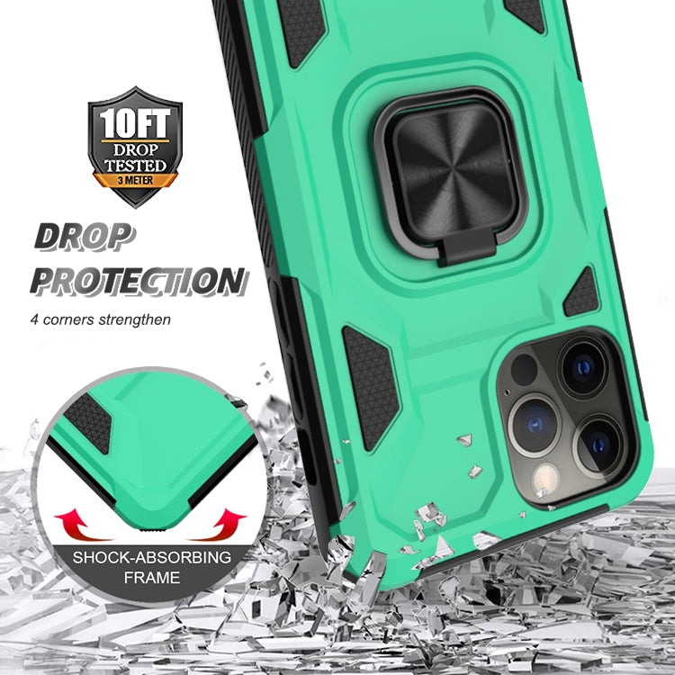 For iPhone 12 / 12 Pro Knight Cool Series PC + TPU Shockproof Case with Magnetic Ring Holder