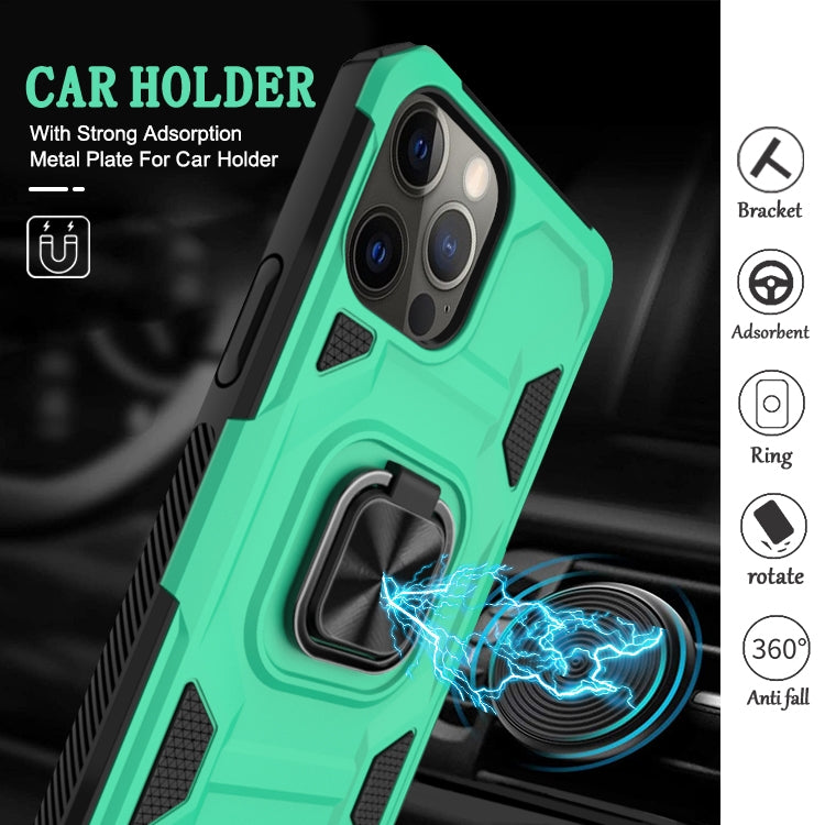 For iPhone 12 / 12 Pro Knight Cool Series PC + TPU Shockproof Case with Magnetic Ring Holder