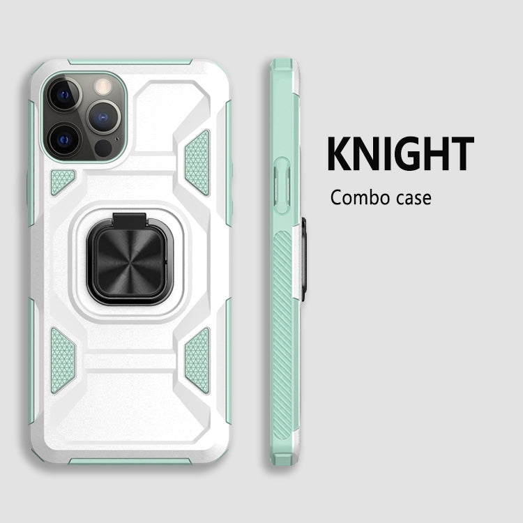 For iPhone 12 / 12 Pro Knight Cool Series PC + TPU Shockproof Case with Magnetic Ring Holder
