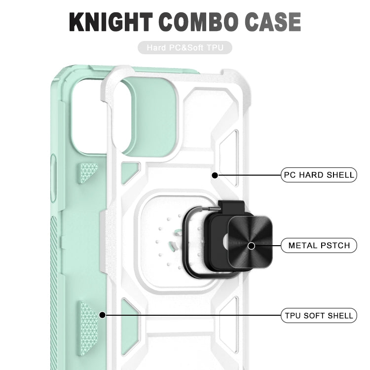 For iPhone 12 / 12 Pro Knight Cool Series PC + TPU Shockproof Case with Magnetic Ring Holder