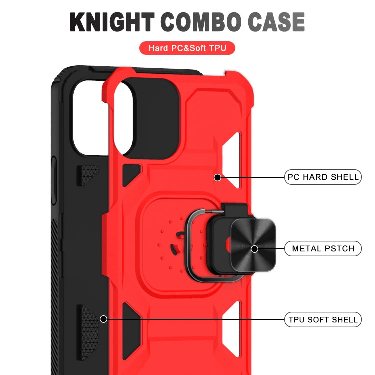 For iPhone 13 mini Knight Cool Series PC + TPU Shockproof Case with Magnetic Ring Holder For iPhone 12 Pro Max