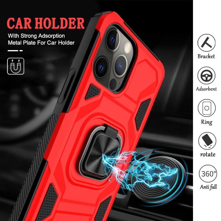 For iPhone 13 mini Knight Cool Series PC + TPU Shockproof Case with Magnetic Ring Holder For iPhone 12 Pro Max