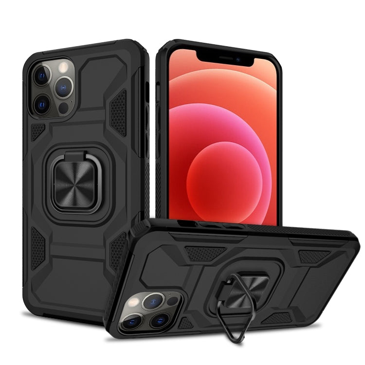 For iPhone 13 mini Knight Cool Series PC + TPU Shockproof Case with Magnetic Ring Holder For iPhone 12 Pro Max
