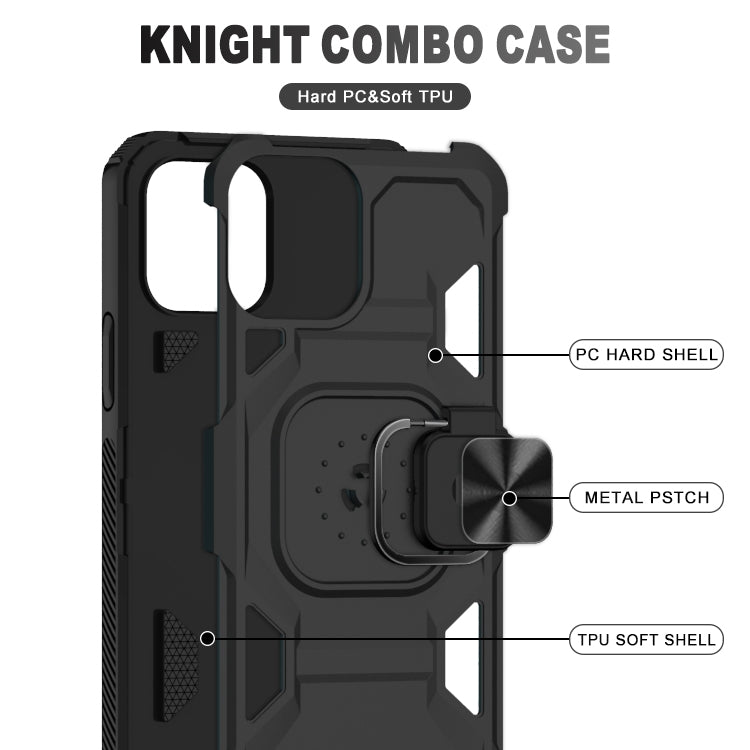 For iPhone 13 mini Knight Cool Series PC + TPU Shockproof Case with Magnetic Ring Holder For iPhone 12 Pro Max