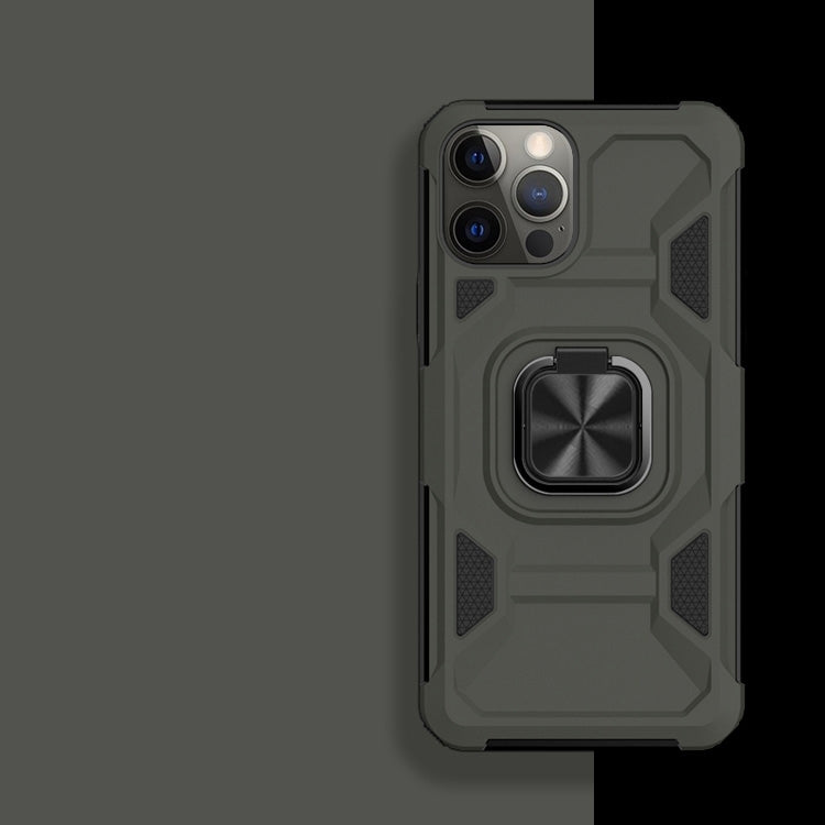 For iPhone 13 mini Knight Cool Series PC + TPU Shockproof Case with Magnetic Ring Holder For iPhone 12 Pro Max