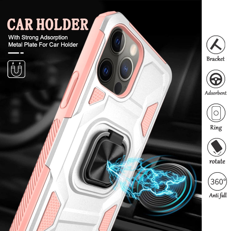 For iPhone 13 mini Knight Cool Series PC + TPU Shockproof Case with Magnetic Ring Holder For iPhone 12 Pro Max