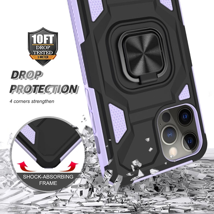 For iPhone 13 mini Knight Cool Series PC + TPU Shockproof Case with Magnetic Ring Holder For iPhone 12 Pro Max