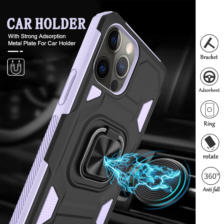 For iPhone 13 mini Knight Cool Series PC + TPU Shockproof Case with Magnetic Ring Holder For iPhone 12 Pro Max