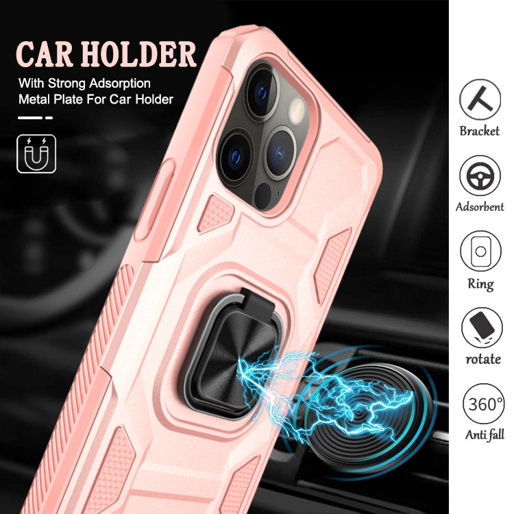 For iPhone 13 mini Knight Cool Series PC + TPU Shockproof Case with Magnetic Ring Holder For iPhone 12 Pro Max