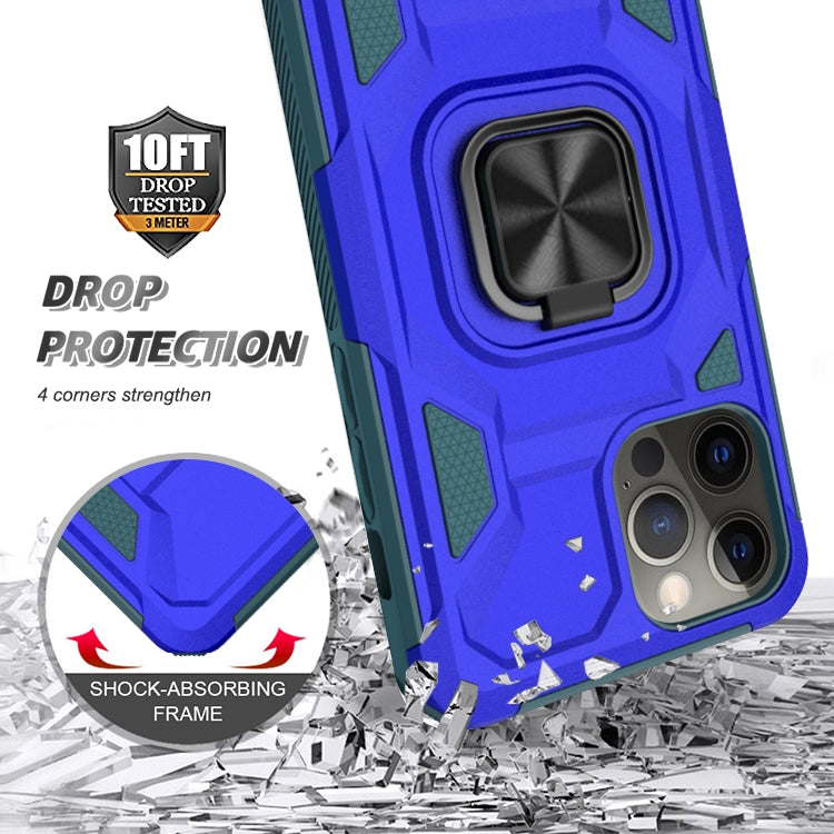 For iPhone 13 mini Knight Cool Series PC + TPU Shockproof Case with Magnetic Ring Holder For iPhone 12 Pro Max