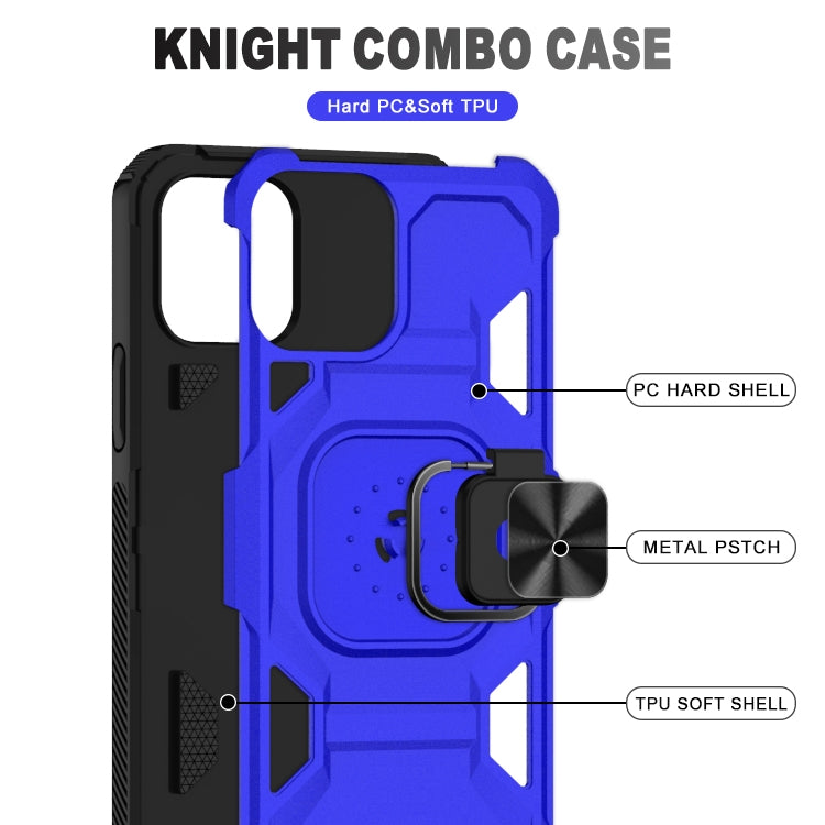 For iPhone 13 mini Knight Cool Series PC + TPU Shockproof Case with Magnetic Ring Holder For iPhone 12 Pro Max