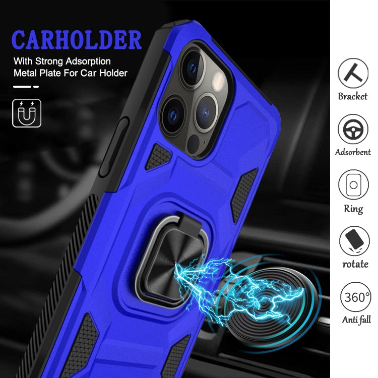 For iPhone 13 mini Knight Cool Series PC + TPU Shockproof Case with Magnetic Ring Holder For iPhone 12 Pro Max