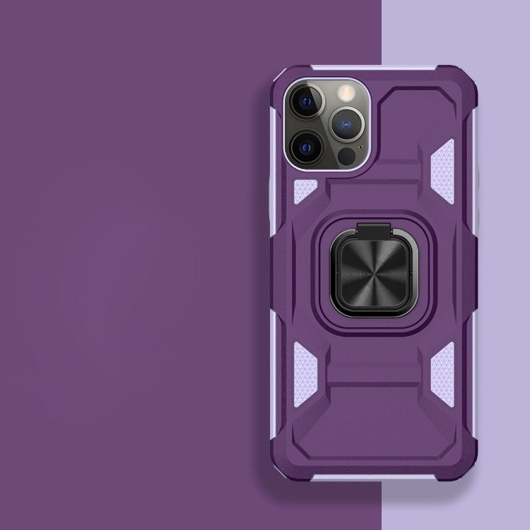 For iPhone 13 mini Knight Cool Series PC + TPU Shockproof Case with Magnetic Ring Holder For iPhone 12 Pro Max