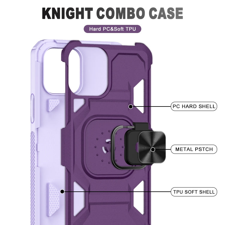 For iPhone 13 mini Knight Cool Series PC + TPU Shockproof Case with Magnetic Ring Holder For iPhone 12 Pro Max