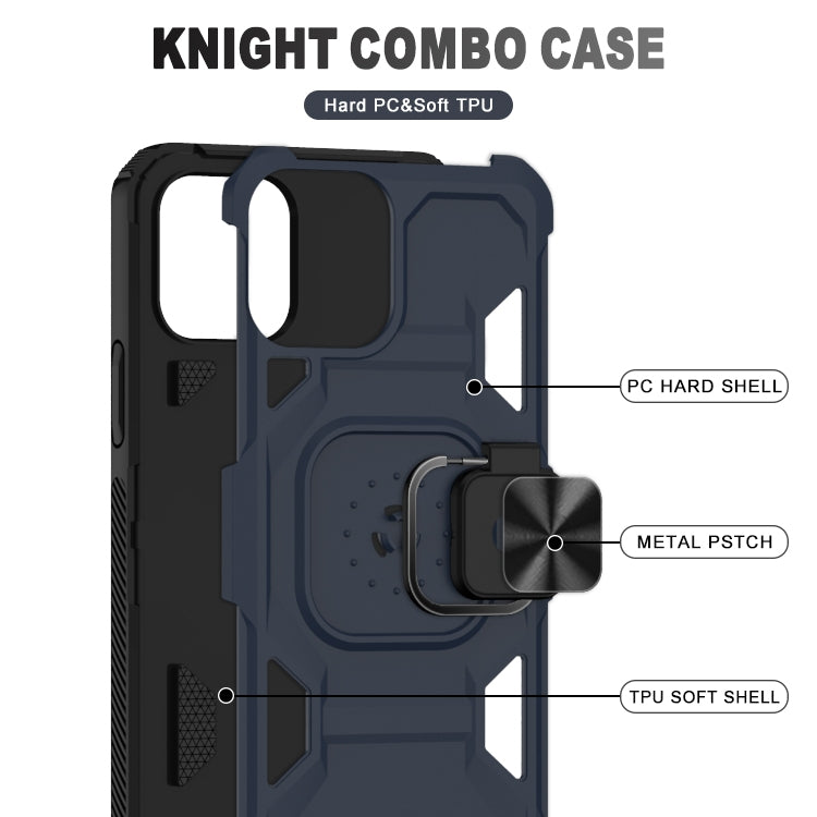For iPhone 13 mini Knight Cool Series PC + TPU Shockproof Case with Magnetic Ring Holder For iPhone 12 Pro Max