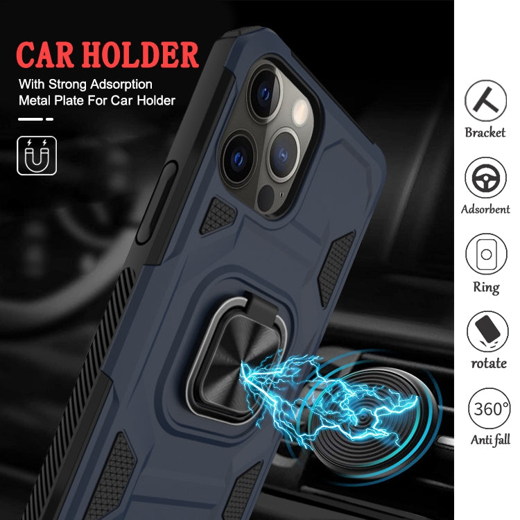 For iPhone 13 mini Knight Cool Series PC + TPU Shockproof Case with Magnetic Ring Holder For iPhone 12 Pro Max