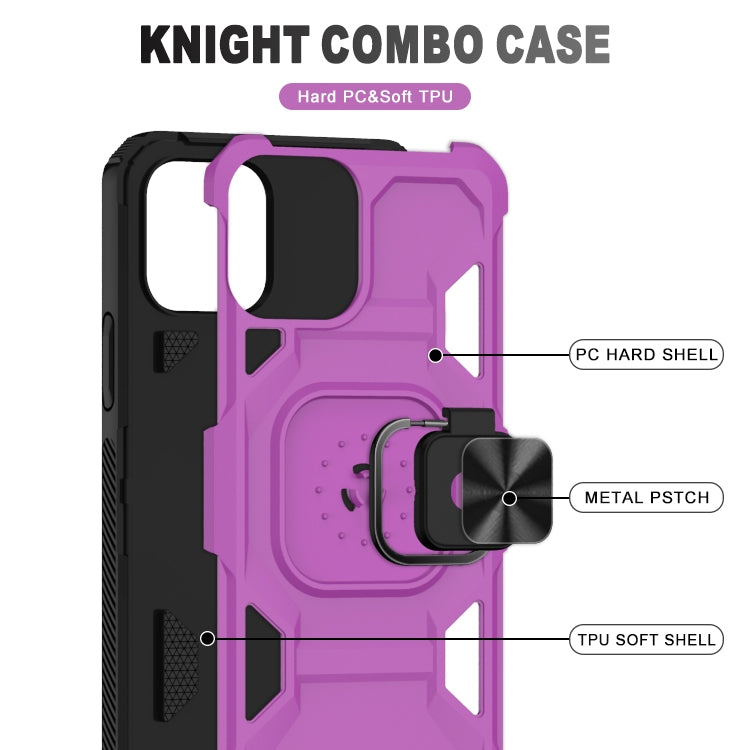 For iPhone 13 mini Knight Cool Series PC + TPU Shockproof Case with Magnetic Ring Holder For iPhone 12 Pro Max