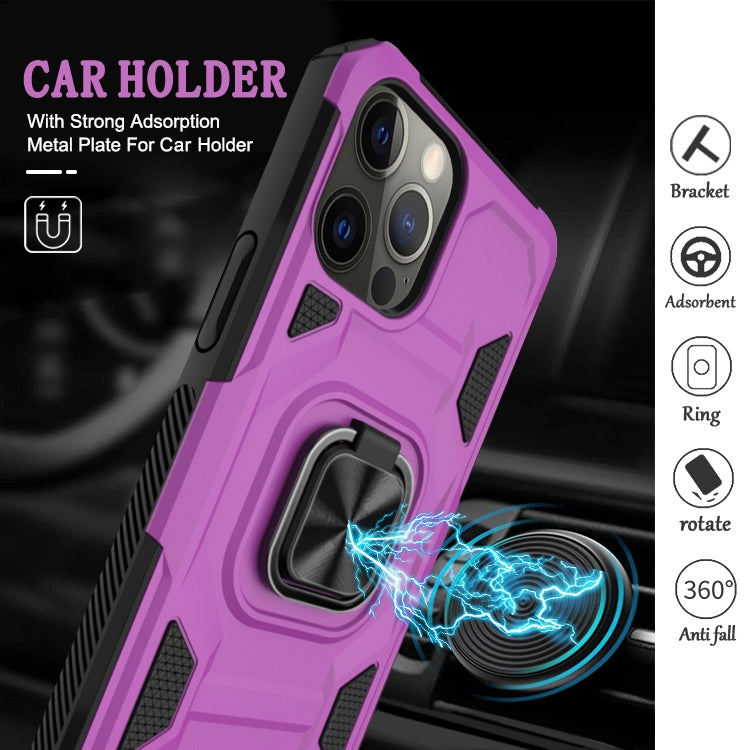 For iPhone 13 mini Knight Cool Series PC + TPU Shockproof Case with Magnetic Ring Holder For iPhone 12 Pro Max