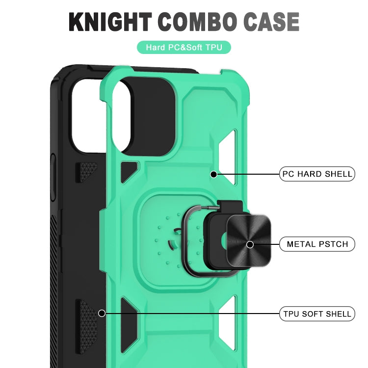 For iPhone 13 mini Knight Cool Series PC + TPU Shockproof Case with Magnetic Ring Holder For iPhone 12 Pro Max