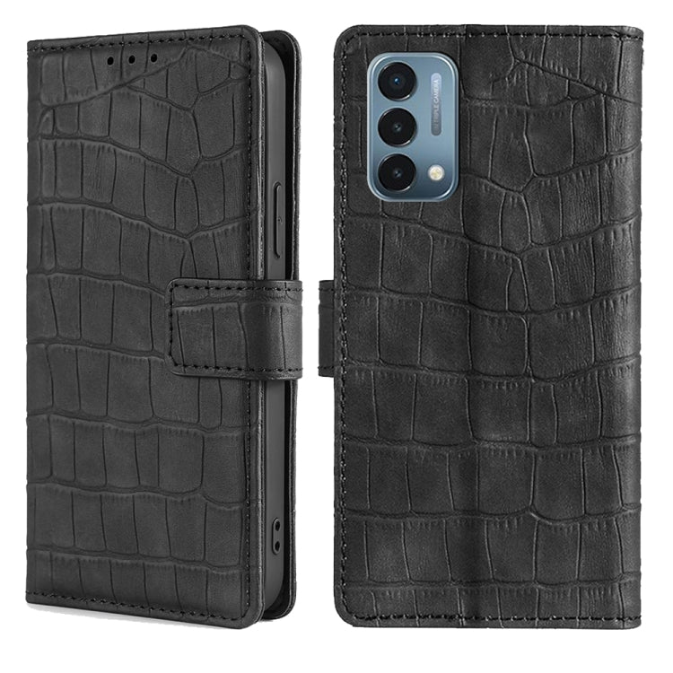 Skin Feel Crocodile Texture Magnetic Clasp Horizontal Flip PU Leather Case with Holder & Card Slots & Wallet For OnePlus Nord N200 5G