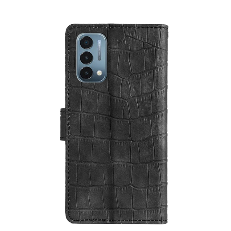 Skin Feel Crocodile Texture Magnetic Clasp Horizontal Flip PU Leather Case with Holder & Card Slots & Wallet For OnePlus Nord N200 5G