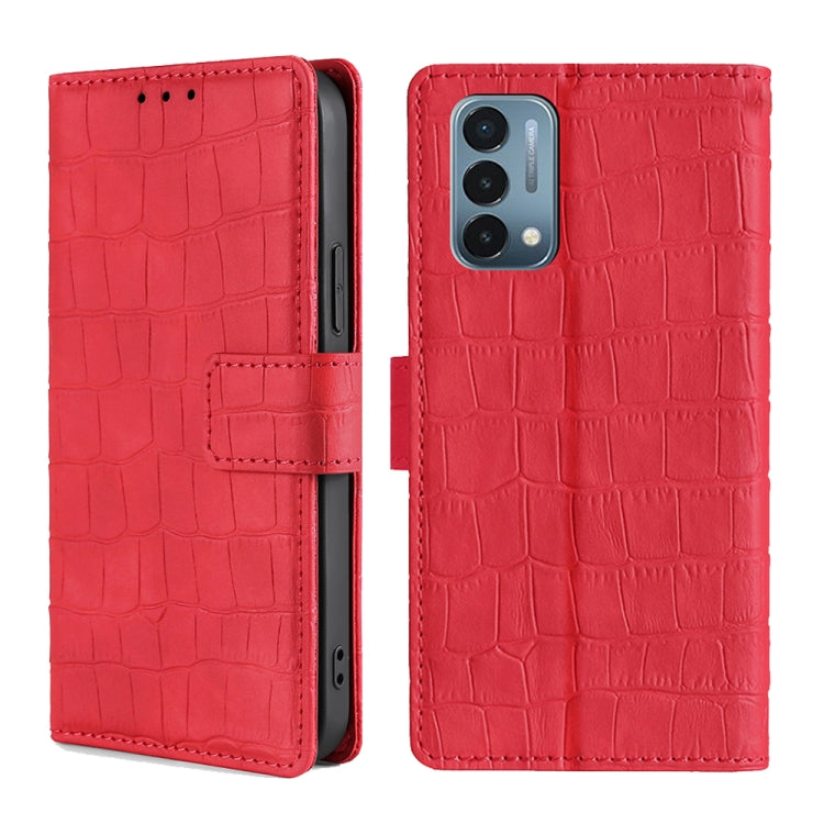 Skin Feel Crocodile Texture Magnetic Clasp Horizontal Flip PU Leather Case with Holder & Card Slots & Wallet For OnePlus Nord N200 5G